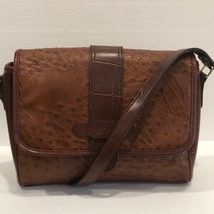 Jennifer Moore Vintage Ostrich Embossed Leather Bag